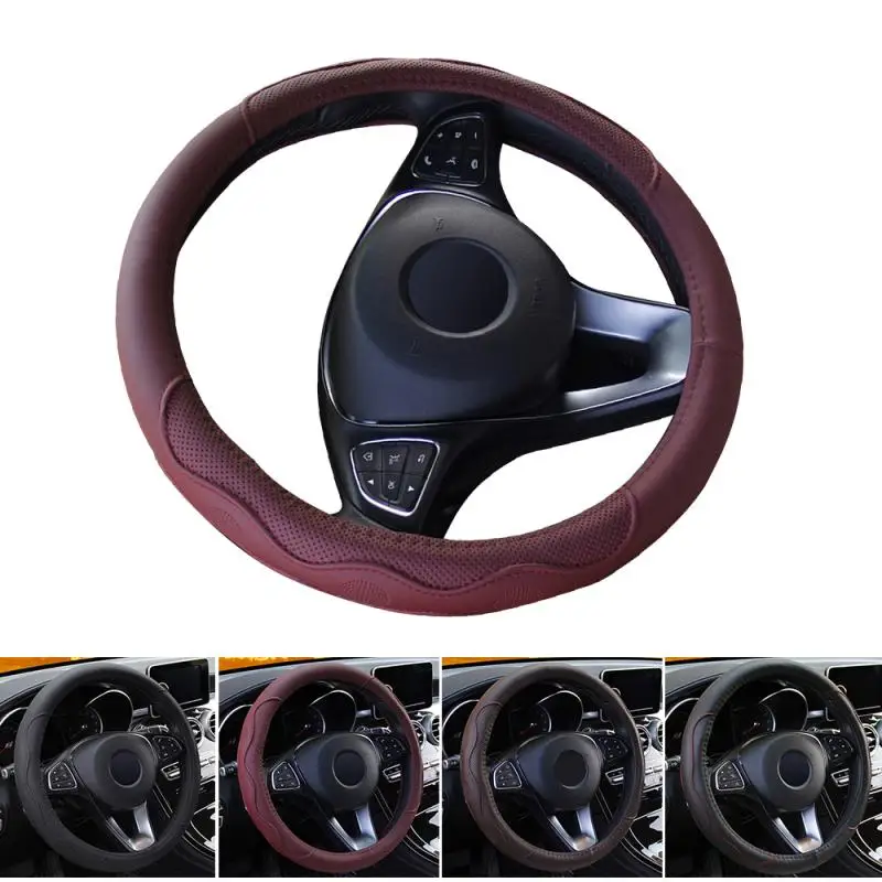 

Auto Car Steering Wheel Covers Skidproof Anti-Slip Universal Steering Artificial Leather Breathable Fashion Covers Car Styling
