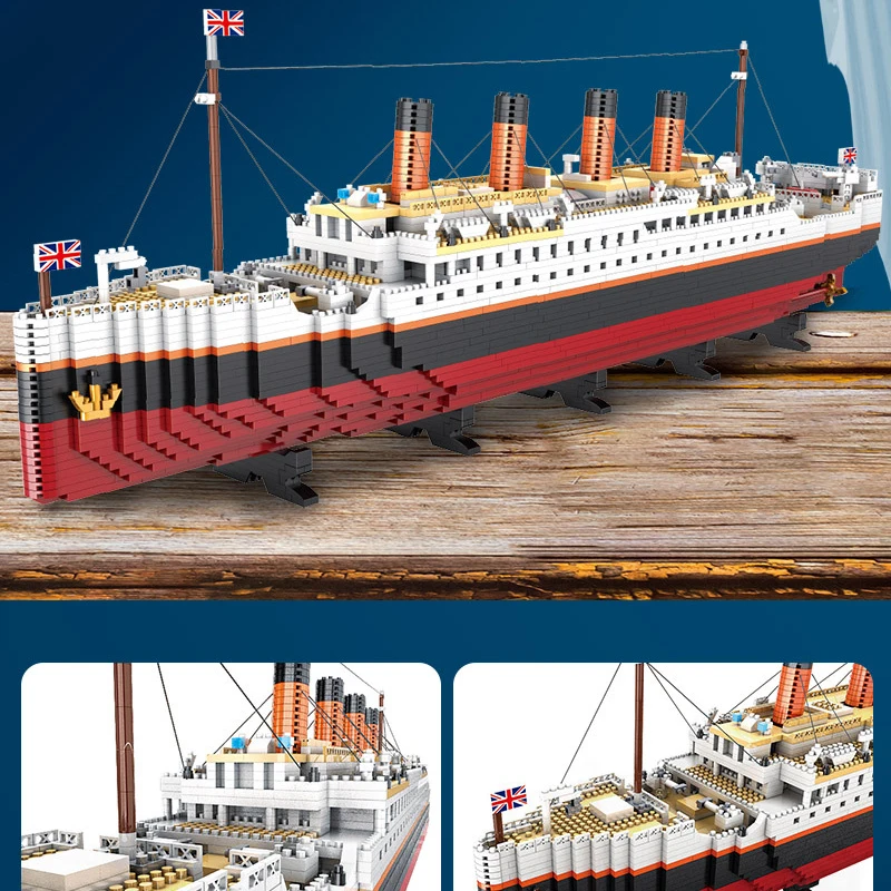 RMS круиз Sank Титаник разрыв пополам с чехлом строительные блоки корабль лодка