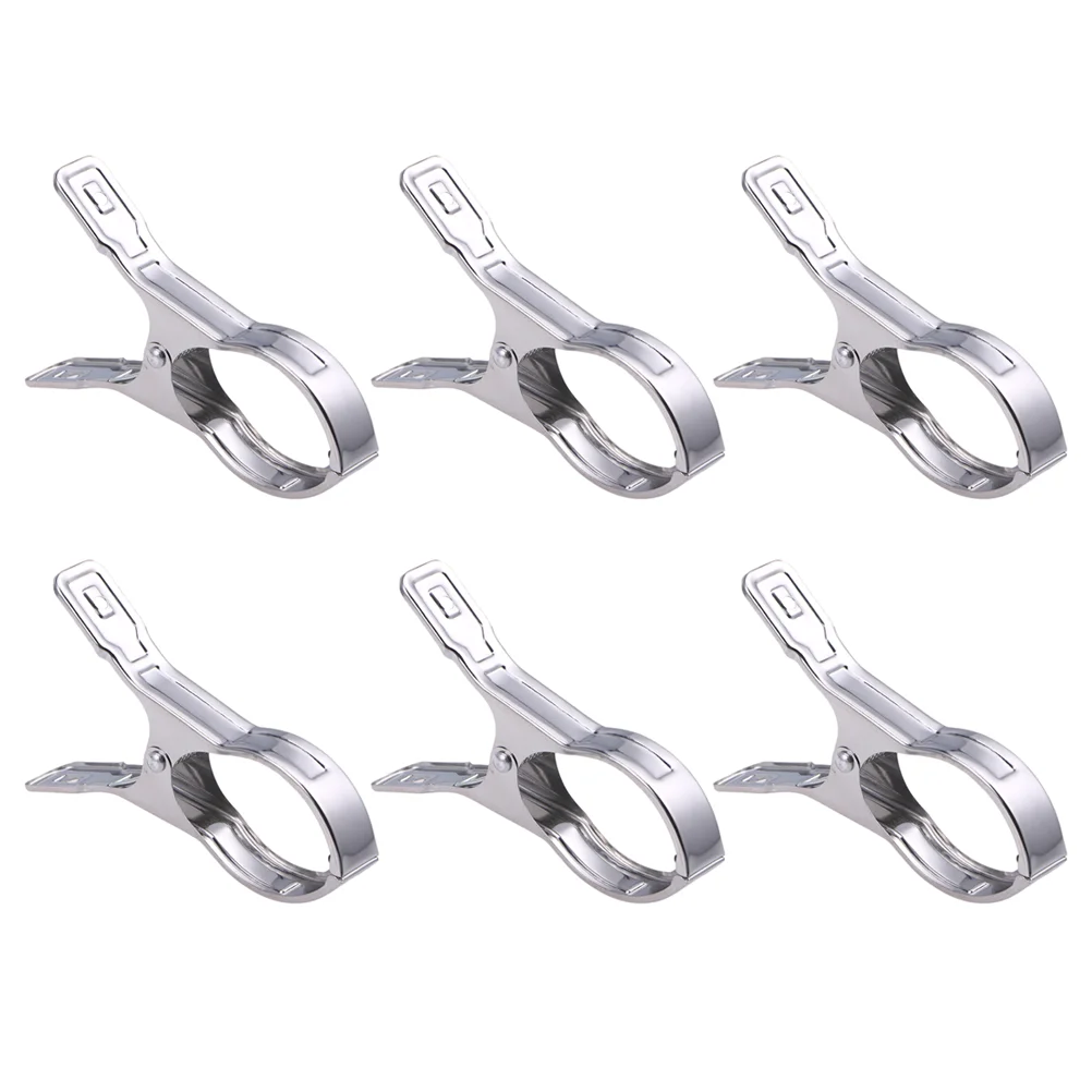 

12pcs Metal Clothes Clip Useful Durable Stainless Steel Fixing Clip Windproof Clothespin for Socks Clothes