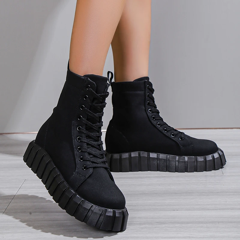 

Женские ботильоны из ПУ кожи, с леопардовым принтом, на шнуровке