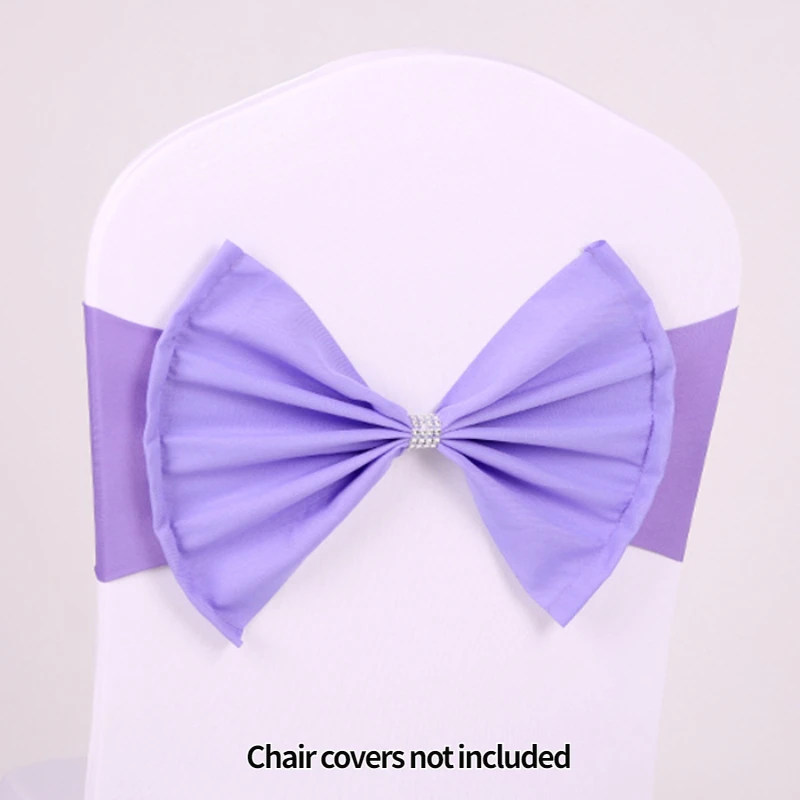 

10pcs new style bow elastic chair cover decoration rhinestone fashion hotel wedding supplies chair strap Not chair cover