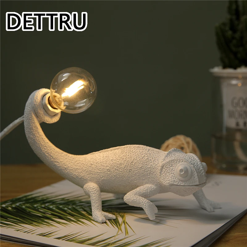 

Настольная лампа в виде хамелеи и ящерицы, милый современный светодиодный светильник в виде животных из каучука, Скандинавская декоративна...