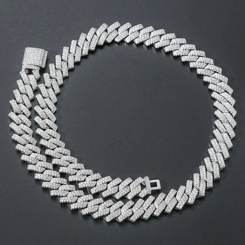 

Iced Out Chains for Men Miami Cuban Link Necklace Luxury Micro Paved CZ Stone Fashion Hip Hop Jewelry