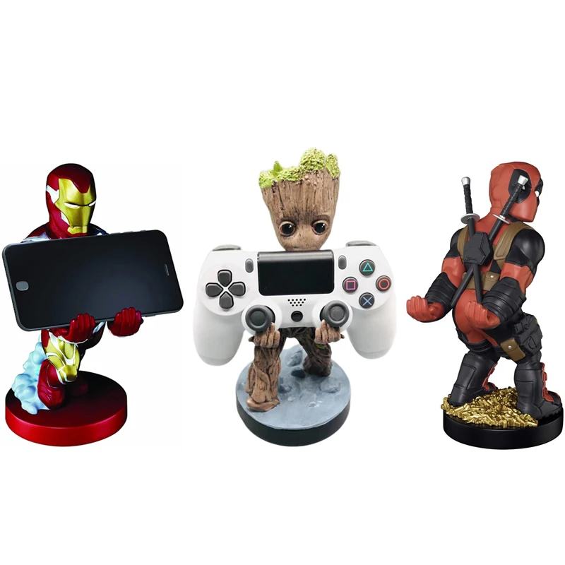 Marvel The Avengers Iron Man Groot Deadpool Handy Stand Harz Anime Rollen Dekoration Spiel Konsole Ständer für Geburtstag Geschenk