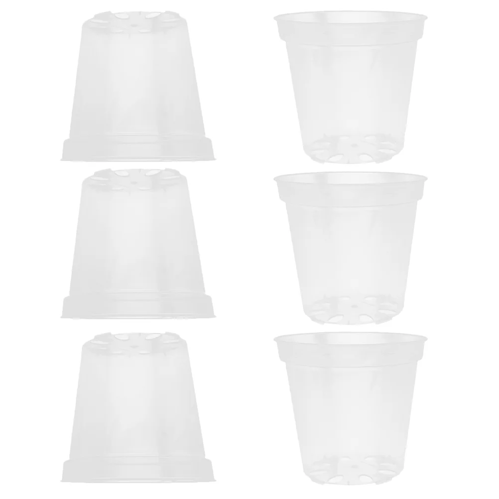 

6 Pcs Decorate Transparent Flower Pot Indoor Pots Plastic Orchids Flowerpot
