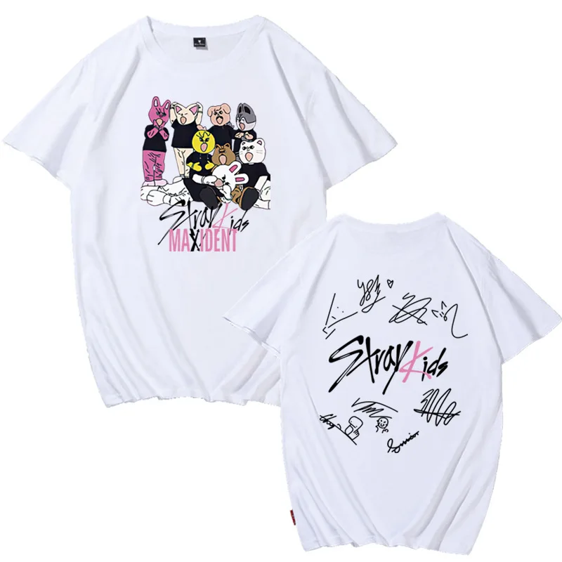 

Kpop 2023 New Stray Kids MANIAC Man/Women Harajuku T-shirt Round Neck Short Sleeve Casual Unisex Streetwear COTTON Top