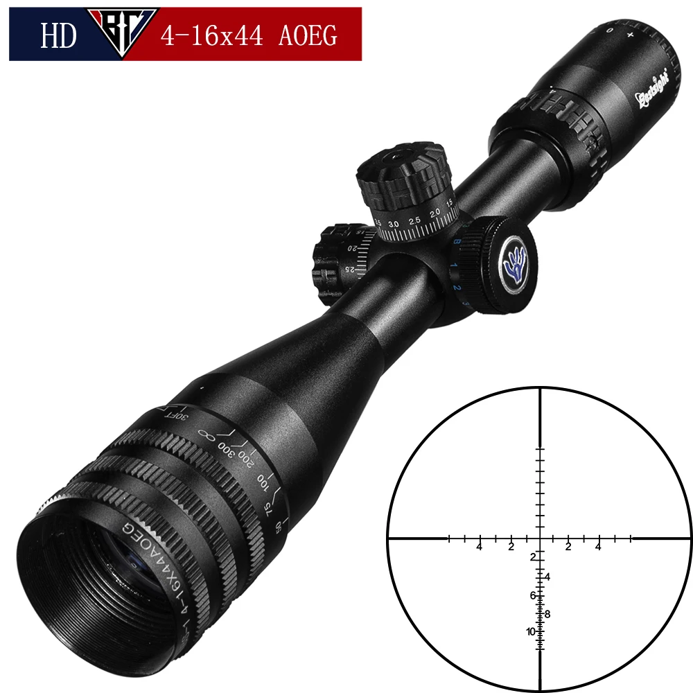

4-16x44 AOEG Tactical Riflescope Optic Sight Blue Green Red Illuminated Hunting Scopes Rifle Scope Sniper Airsoft Air Gun Ar 15