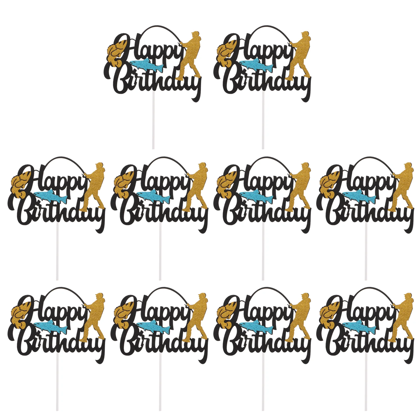 

Cake Birthday Toppers Cupcake Picks Happy Decorations Decorative Party Pick Bunting Acrylic Banner Favors Stick Holiday Men