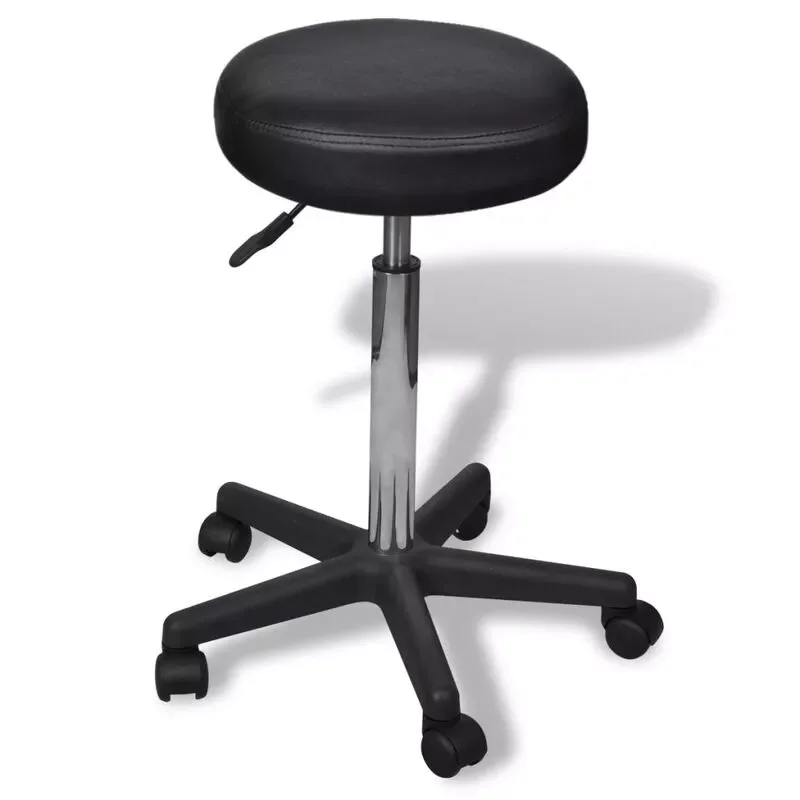 

Height adjustable office stool Round stool, barber stool, with five wheels