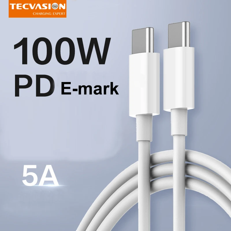 5A PD 100W 2m USB C to Кабель для iPhone iPad Type передачи данных E-Mark ноутбука Macbook Pro Huawei Xiaomi