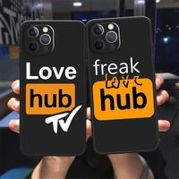 funny love you hub tv approve black case cover for iphone 13 12 mini 11 pro max se 2020 xs max xr x 7 8 plus sexy case