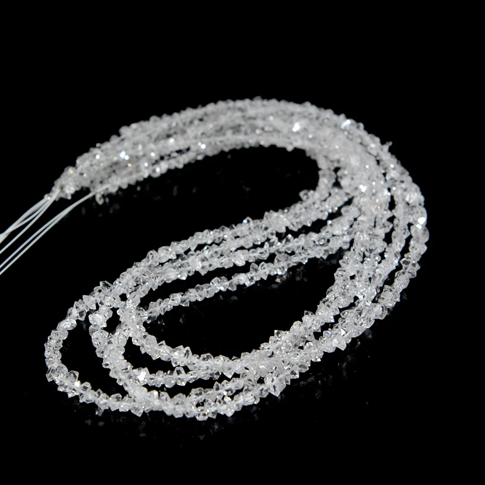 Натуральные чистые энергетические кварцевые бусины Herkimer Diamond, оригинальные массивные бусины 2 мм-3 мм, 3-5 мм, длина пряди 39 см, браслетожерелье «сделай сам» (art.: 3920ca00cc97f) - 3920ca00cc97f