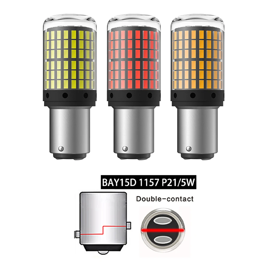 

Oprah 2 Шт. Суперяркие Светодиодные Лампы Для Поворотников PY21W P21W LED 1156 1157 BAY15D P21/5W Canbus Без Ошибок 3014SMD 1...