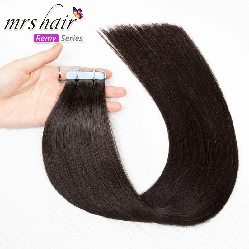 Cuticles Remy Tape In Human Hair Extensions Natural Hair Tape Hair Extensions#1B #2 #4 #6 For Salon High Quality 12