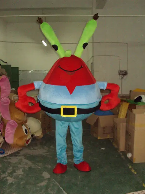 

Профессиональный костюм-талисман Mr Krabs, маскарадный костюм на день рождения для взрослых, одежда для косплея на Хэллоуин, Рождество