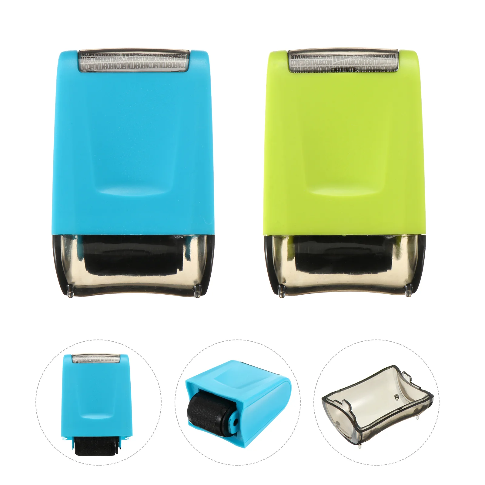 

2 Pcs Seal Confidential Stamps The Name Handheld Durable Privacy Plastic Convenient Security Identity Guard Seals Drum