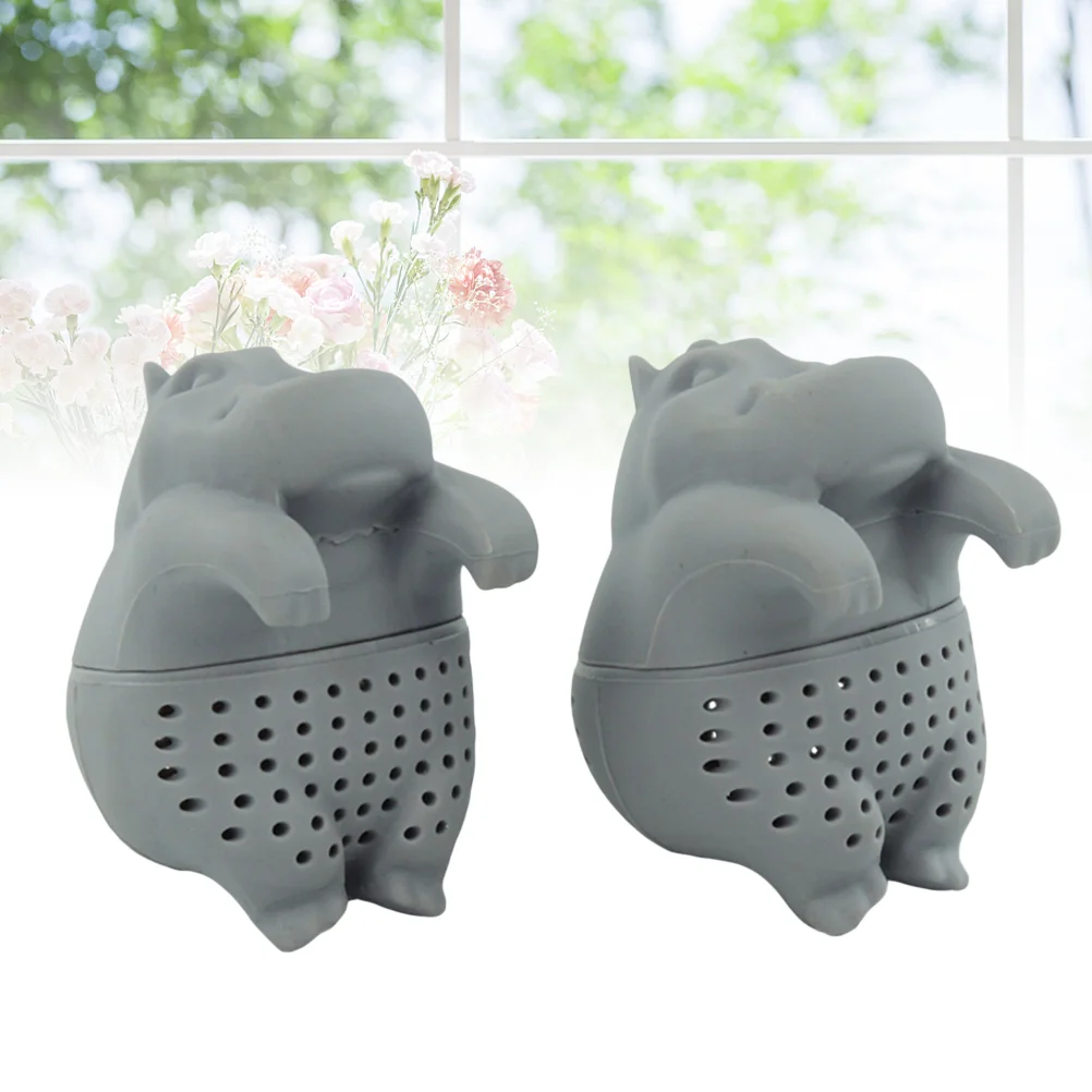 

Tea Loose Infuser Steeper Strainer Diffuser Silicone Leaf Filter Strainers Animal Set Hippo Infusers Filters Cute Coffee