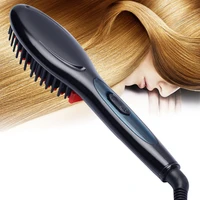 massage hair straightening brush electric ceramic hair straightening comb negative ionic salon anti frizz styling tool flat iron