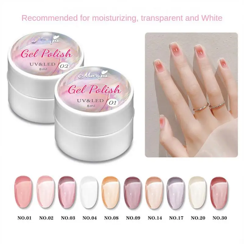 

8ML Nail Polish Gel Canned Naked Ice Transparent Whitening Semi-permanent Soak Off UV LED Nail Art Gel Manicure