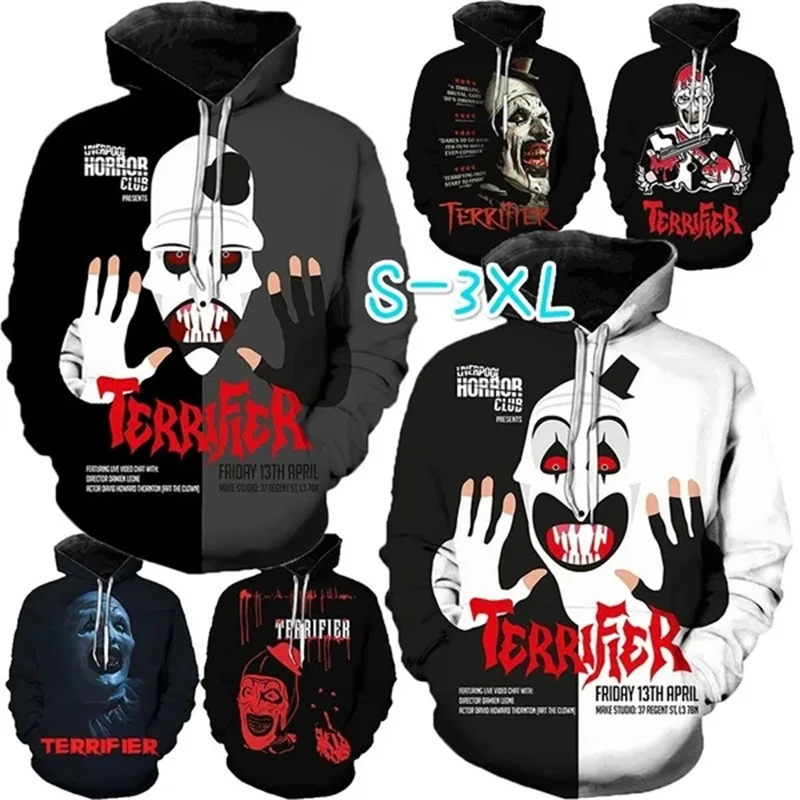 

Новое поступление, толстовки с 3D принтом ужасов для женщин и мужчин, свитшоты с рисунком ужаса, повседневные Модные искусственные свитшоты унисекс