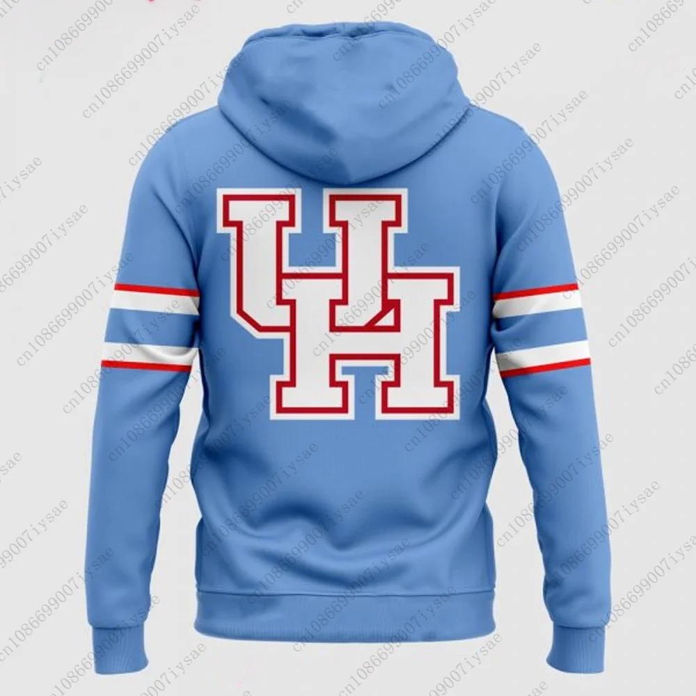 2024 мужская толстовка с капюшоном для футбола Университета Хьюстона синяя