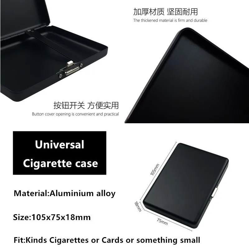 Customized Universal Aluminium Alloy Cigarette Case DIY Laser Engraved Fit All Kinds Boxes Small Pocket Smoking Holder