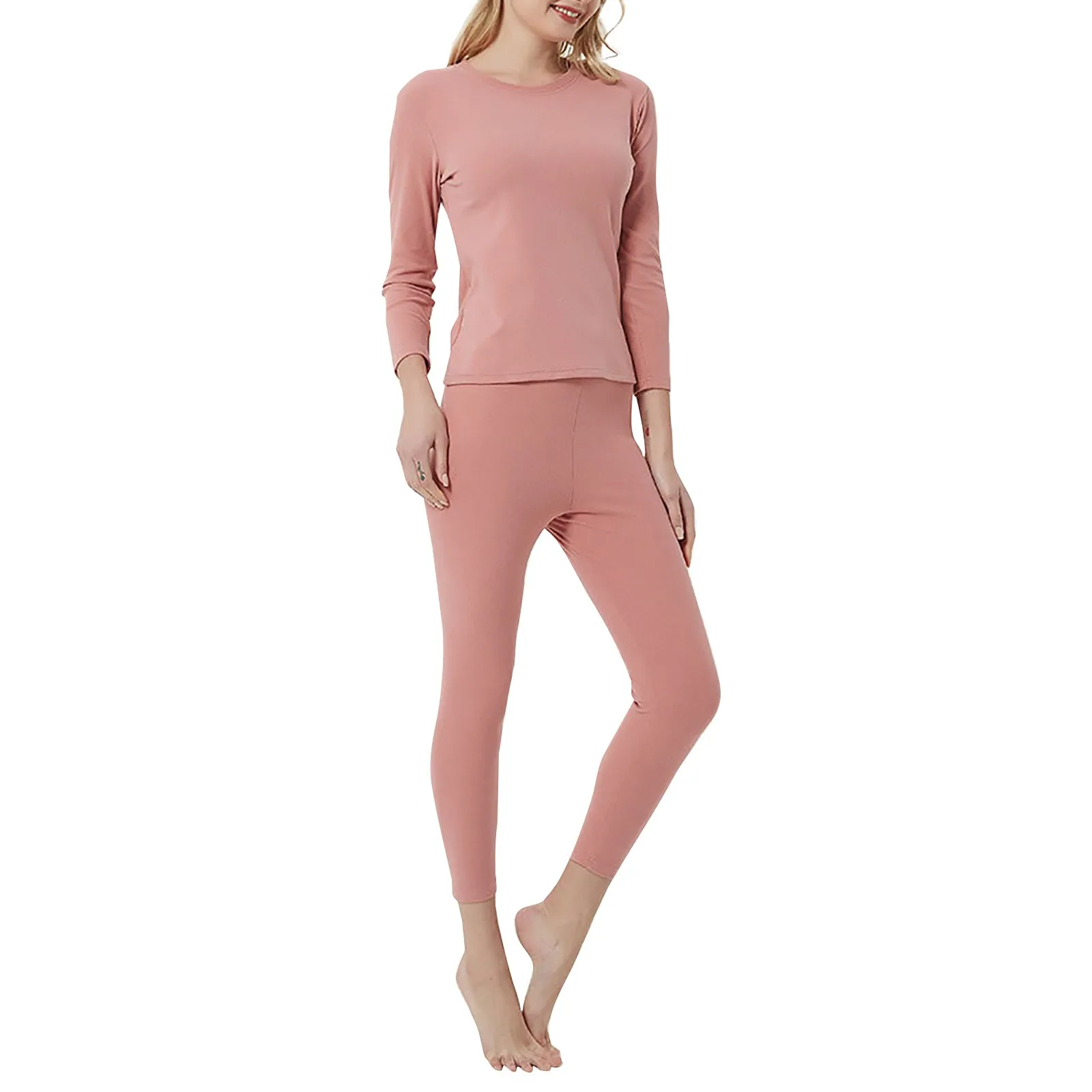 

Base Layer Cycling Gloves Women's Round Collar Long Sleeve Double Sided Brushed Warm Solid Color Snowboarding Base Layer Women