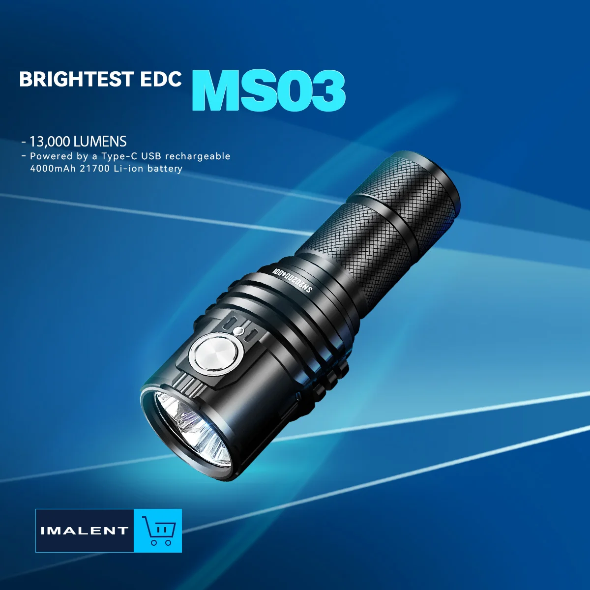 IMALENT MS03 Mini Flashlight Torch 13000lumens LED Rechargeable Waterproof Tactical Cree Outdoor Searchlight