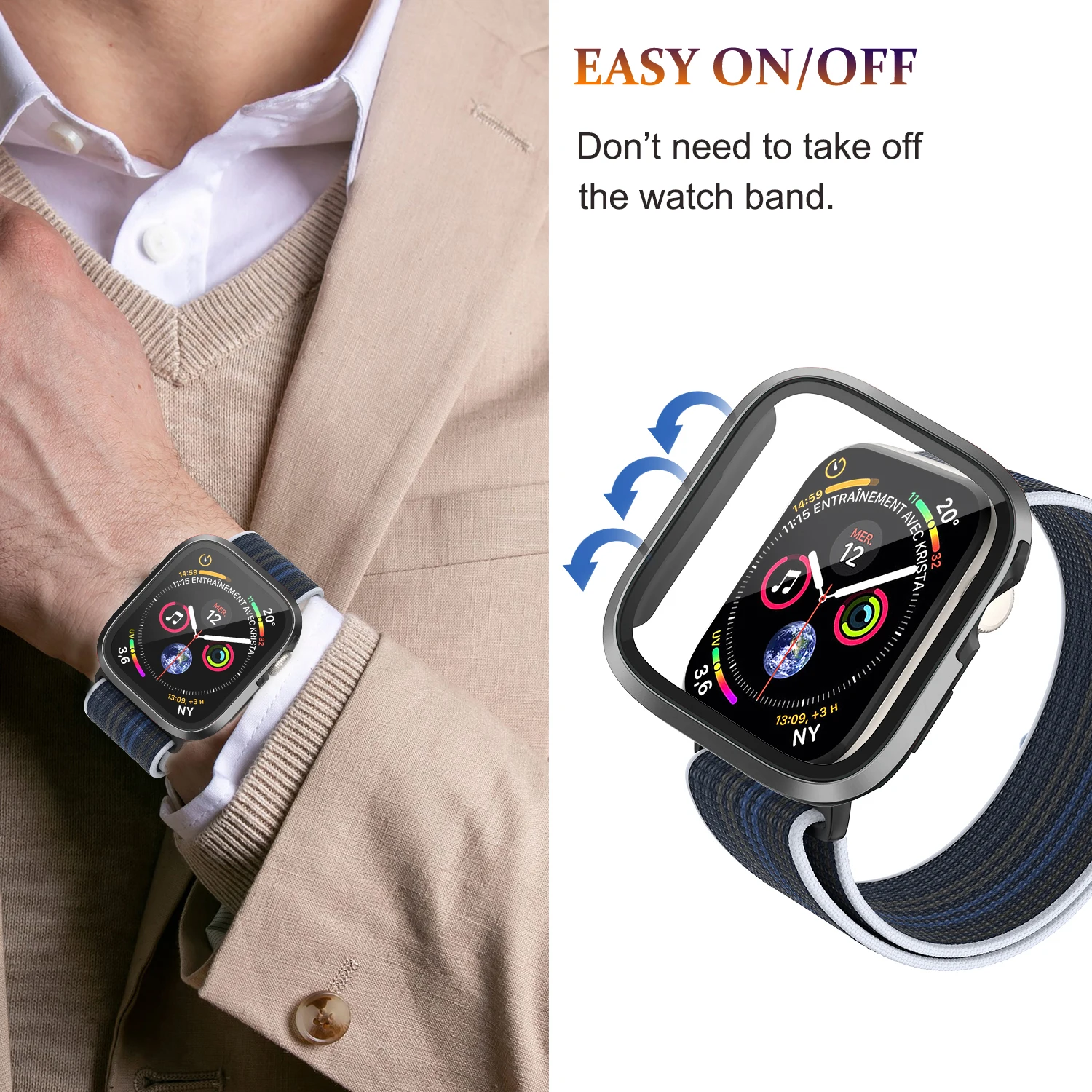 Фото Защитное стекло и металл для Apple Watch Ultra 49 мм, аксессуары для защиты бампера из закаленного стекла iwatch series 8 7 se 45 мм 41 мм 44 мм 40 мм, чехол №4