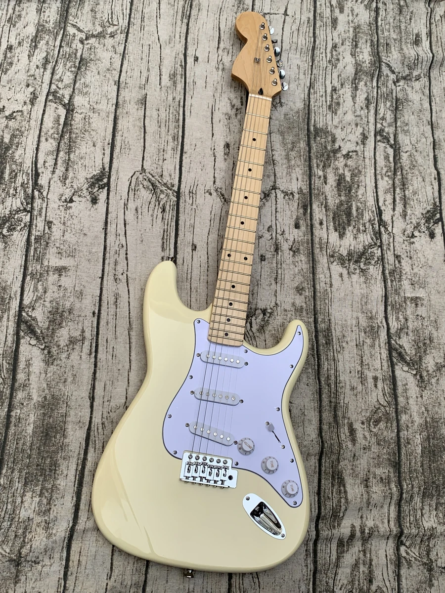 Оригинальная электрическая гитара 70 Jimi Hendrix Cream White ST специальная Выгравированная