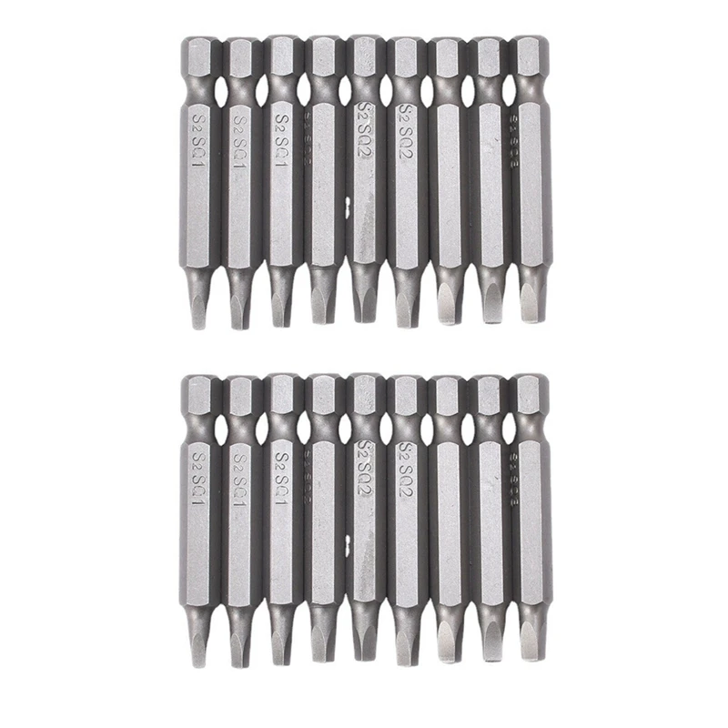 18PC Square Hex Wrench Drill Bits Set Screwdriver Bit Set,1.97Inch Long Quick Release Shanks Magnetic Square Drive