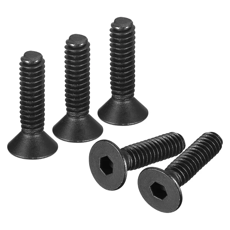 

20PCS 1/4-20x3/8" 1/2" 5/8" 3/4" 1" 1-1/4" Flat Head Socket Cap Screws Black Carbon Steel Hex Hexagon Socket Allen Cap Screw