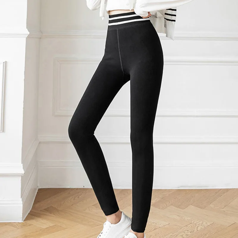 

Winter Women's Thicken Lambwool Leggings Fleece Lined Ankle-length High Stretch Leggins Pants Casual Warm Hight Waist Leggings
