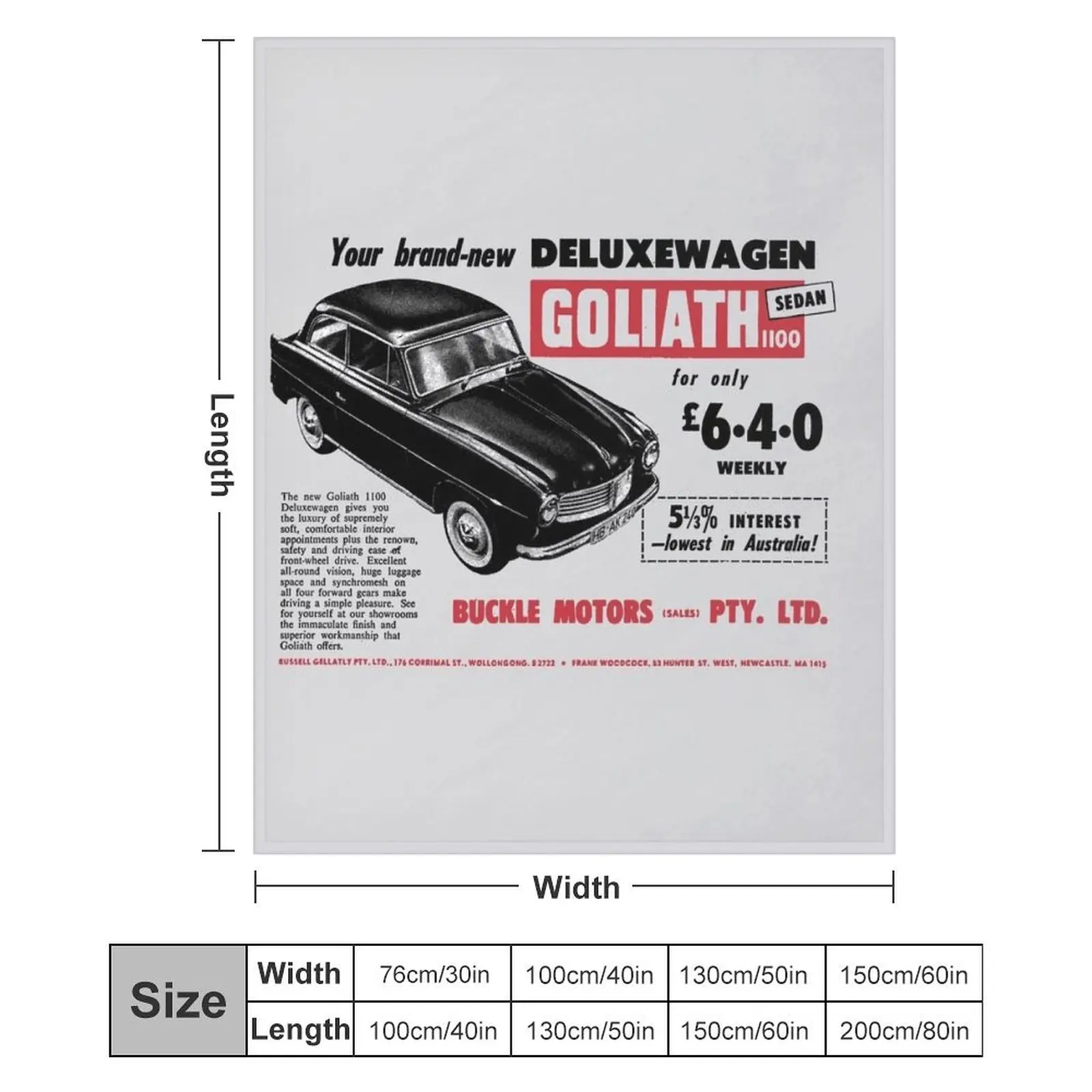 GOLIATH CARS - Плед ADVERT Гигантский диван плюшевые одеяла для кемпинга