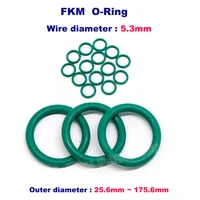 fkm cs 5 3mm o ring green fluorine rubber o ring sealing gasket washer insulation oil high temperature corrosion resistance