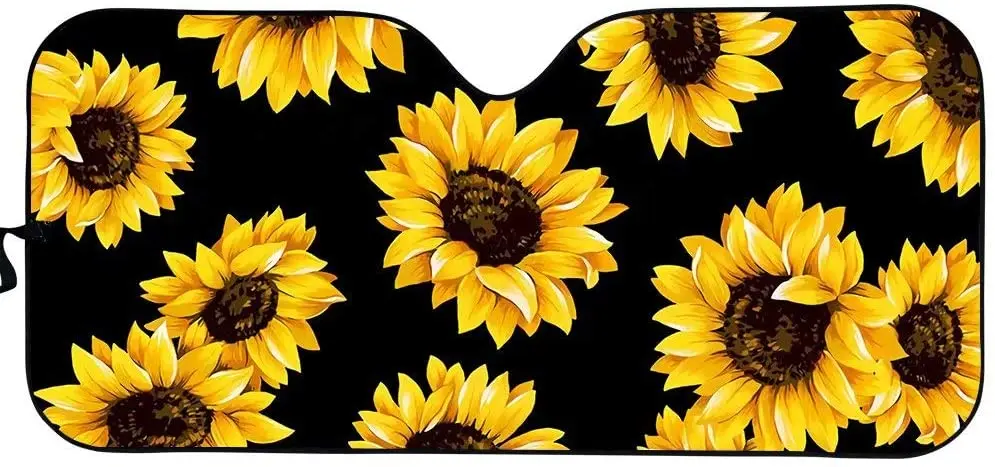 

FOR U DESIGNS Car Windshield Sun Shade, Sunflowers Printed, Blocks UV Rays Sun Visor Protector, Sunshade to Keep Your Vehicle Co