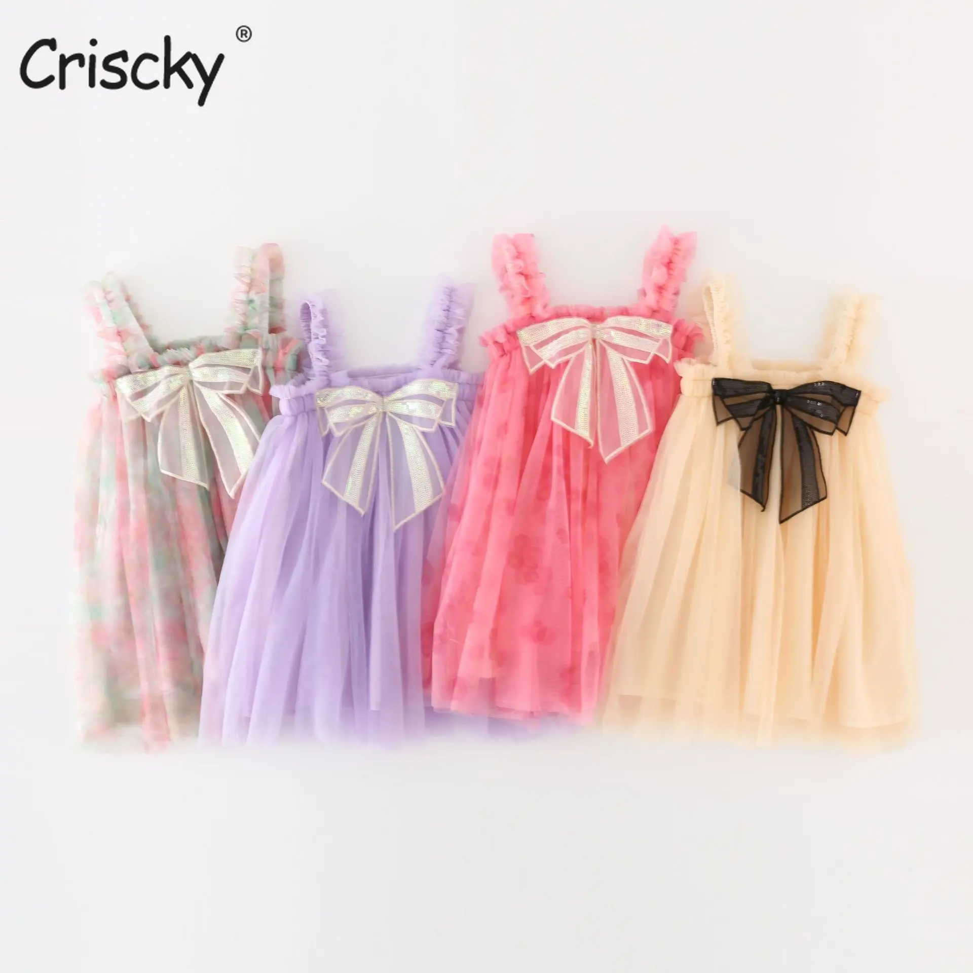 

Criscky New Girl Princess Dress Summer Pleated Bowknot Toddler Strapless Dress 1-6Y Baby Tutu Dresses Children Clothes