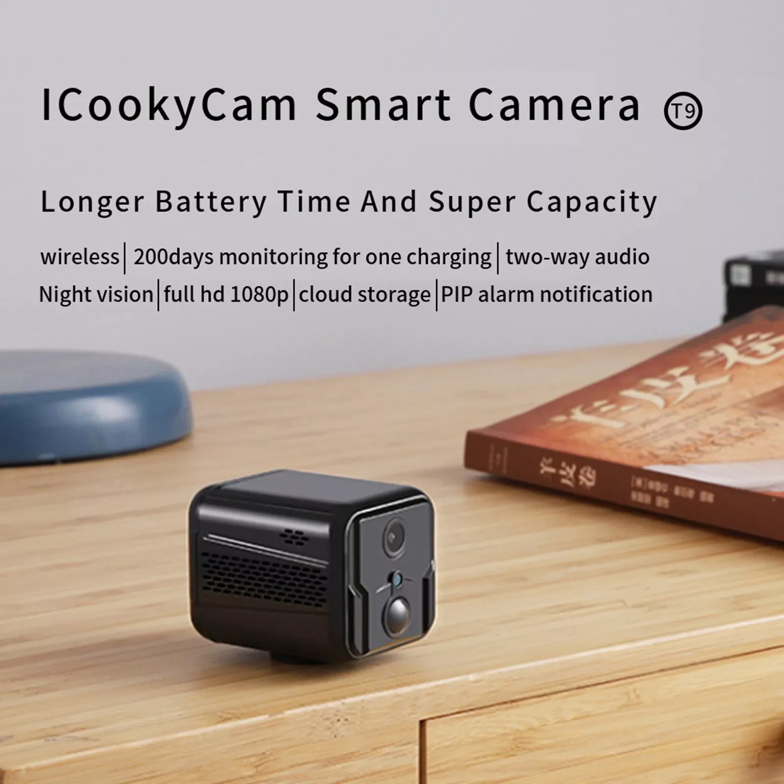 

Battery Powe Camera with Monitor 1080P Detection PIR Camera Camera Human Power Monitor inside Cameras for House Wireless Small