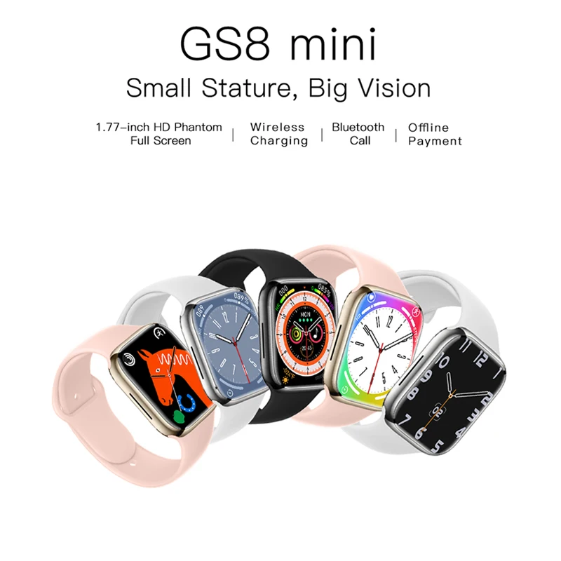

41mm GS8 Mini Smart Watch Series 8 1.77"inch Bluetooth Call Sport Watch Heart Rate Monitor Wireless Charging Fitness Watch