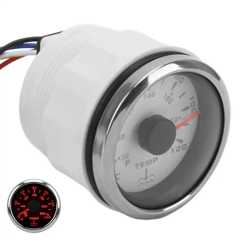 

Water Temperature Gauge Yacht Water Temp Meter 1600‑22Ω 52mm for Boats for Cars