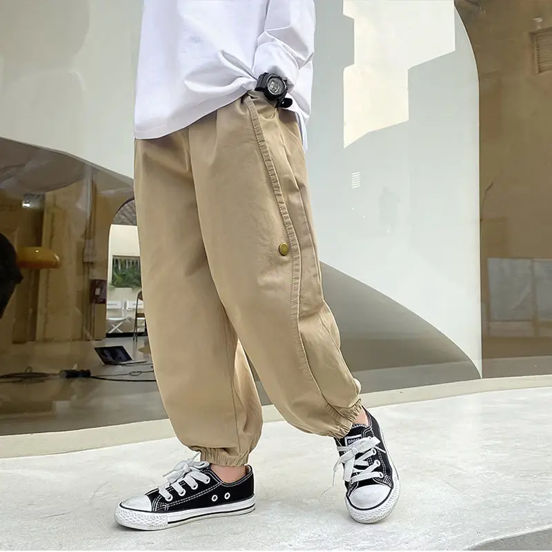 

Teen Kids Loose Pants Casual Cropped Cargo Boys Pants For Children Pants Boys Casual Pants Kids Clothing Cotton Pants
