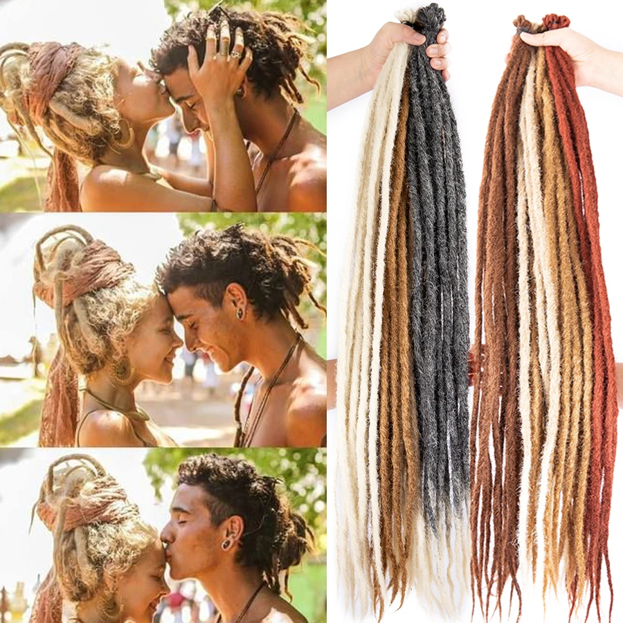 Long Crochet Hair Dreadlocs Crochet Hair Extension Skin-Friendly Faux Locs Braiding Lolita Cosplay Reggae Hook Braids 1 Strand
