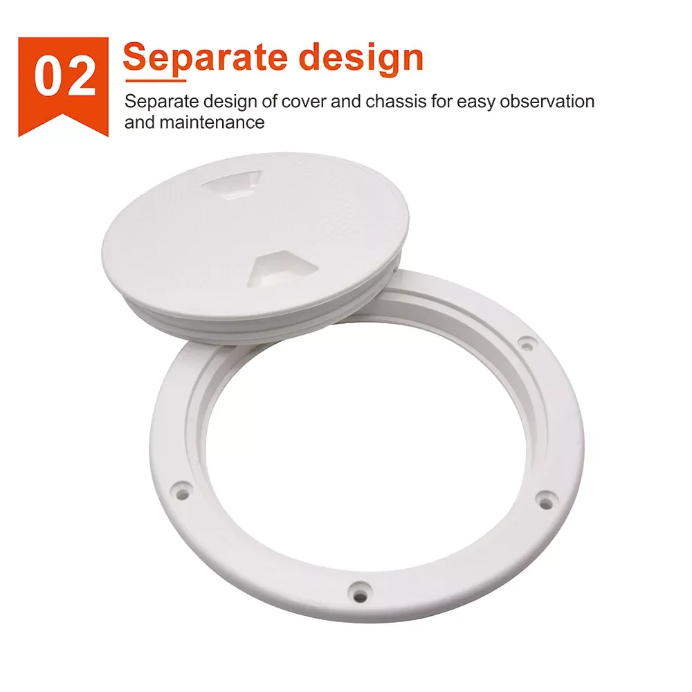 

2022 NEW ABS Round Hatch Cover White 4" 6" 8" Deck Plate Non Slip Screw Out Deck Inspection Plate for Marine RV yacht Boat Acces