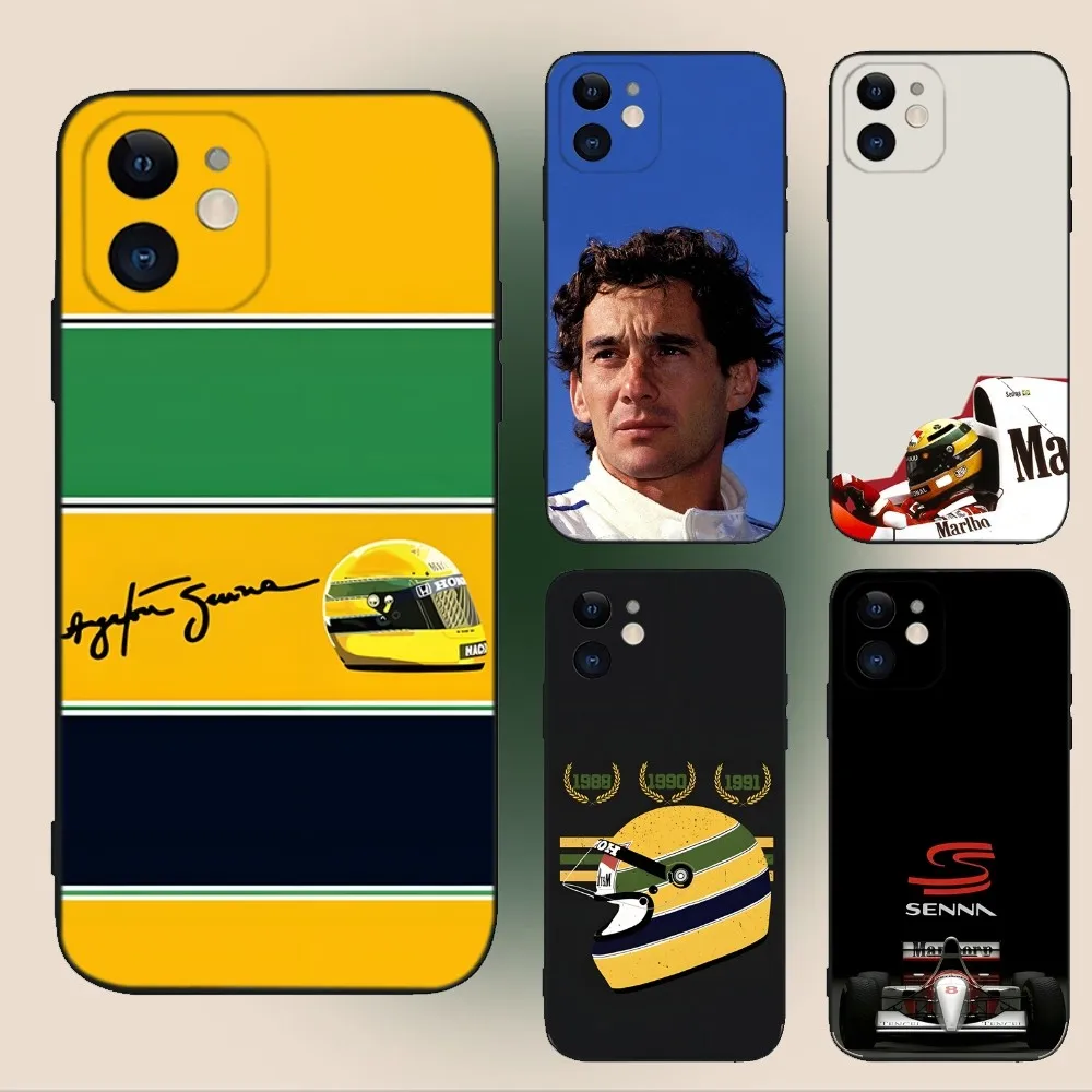 Чехол для телефона F1 Ayrton Tacing Driver Senna iPhone 15 14 13 12 11 Plus Pro Max XS XR SE Mini 8 7 мягкий