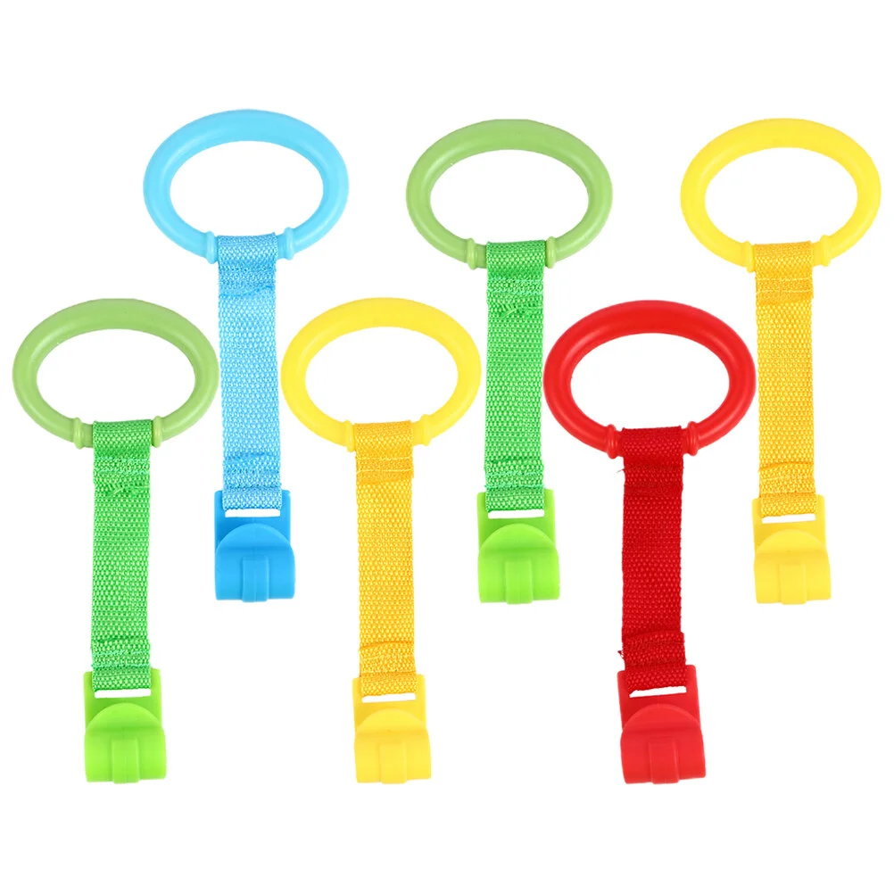 

6 Pcs Kids Toys Pull Ring Baby Game 21x9.5cm Hand Stand Rings Walking Assist Tools Cloth Crib Child