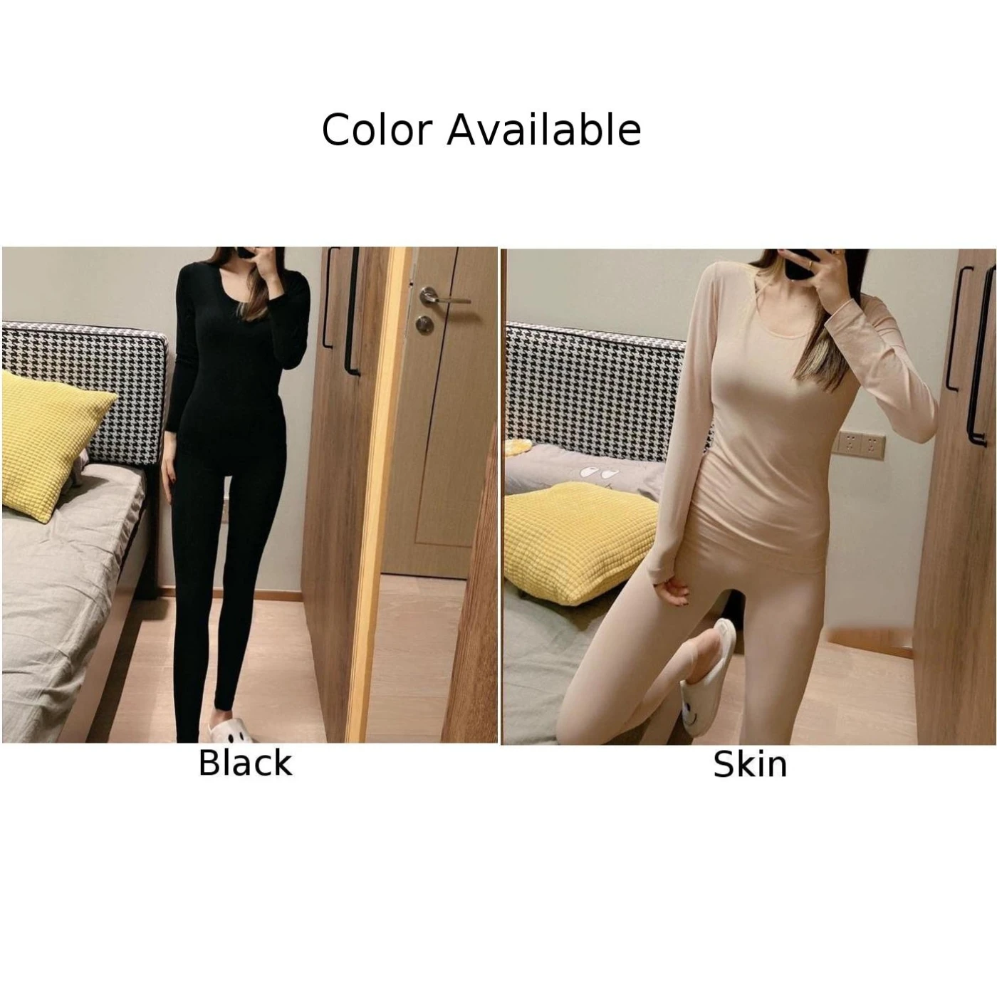 Женский осенне-зимний тонкий теплый эластичный топ и брючный костюм домашняя