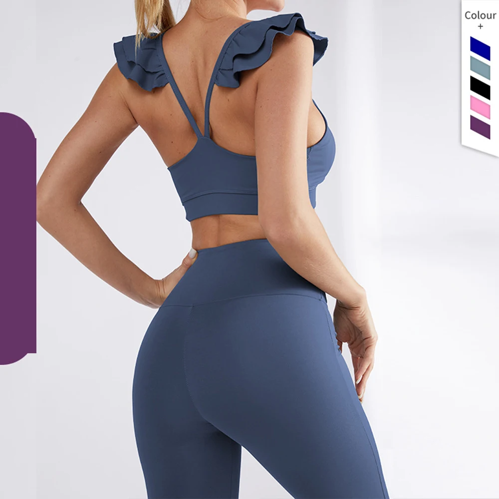 

Ruffles Sports Bra Women 2023 New Yoga Dance Dance Lotus Leaf Gather Underwear Running Fitness Quick-drying Bra Female Tops