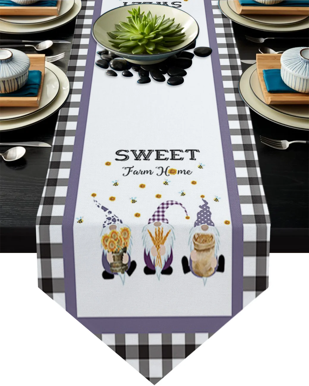 

Nordic Bee Gnome Table Runner Wedding Festival Table Decoration Home Decor Kitchen Table Runners Placemats