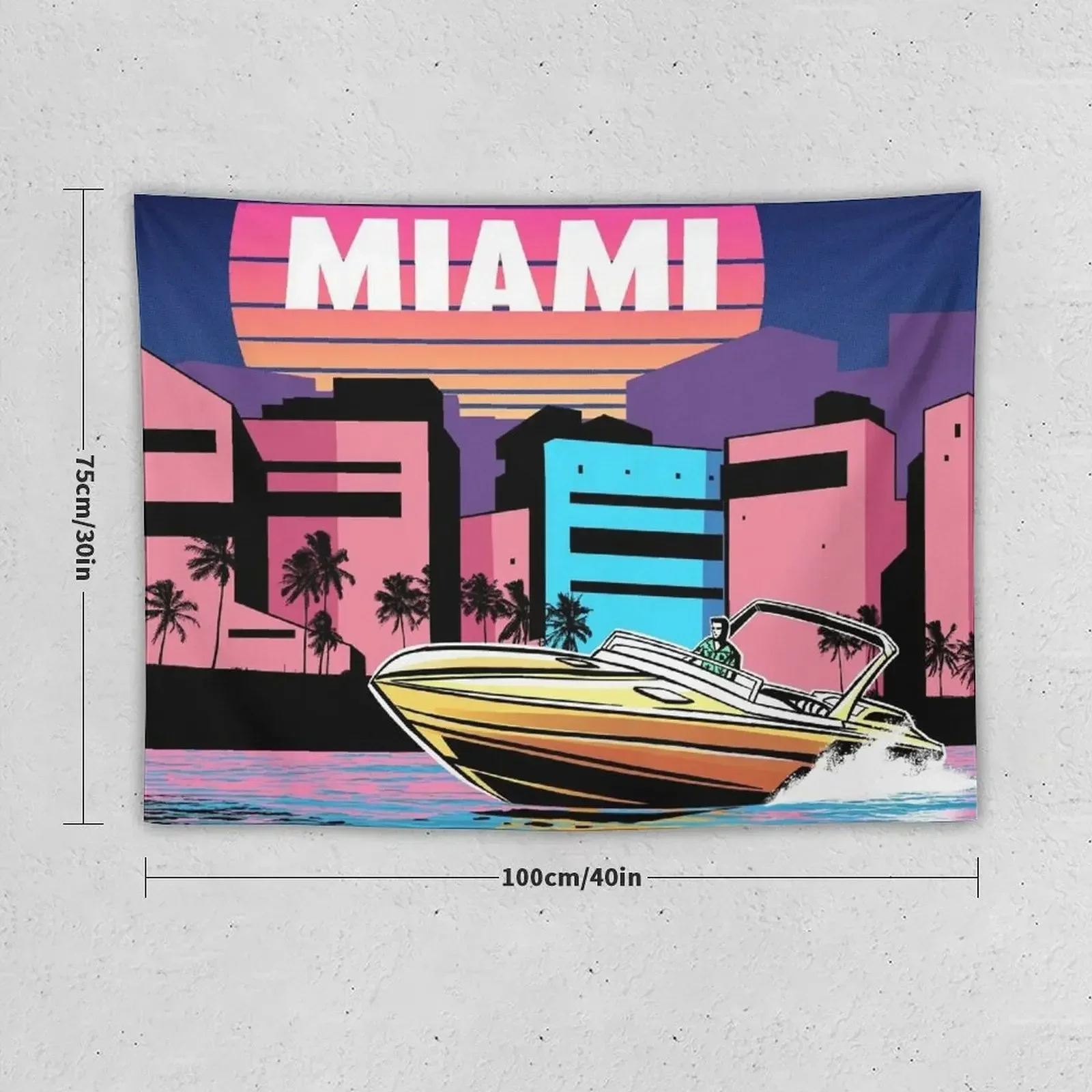 Ковер в стиле 80-х из Флориды С закатом Воздушная волна Майами украшение для