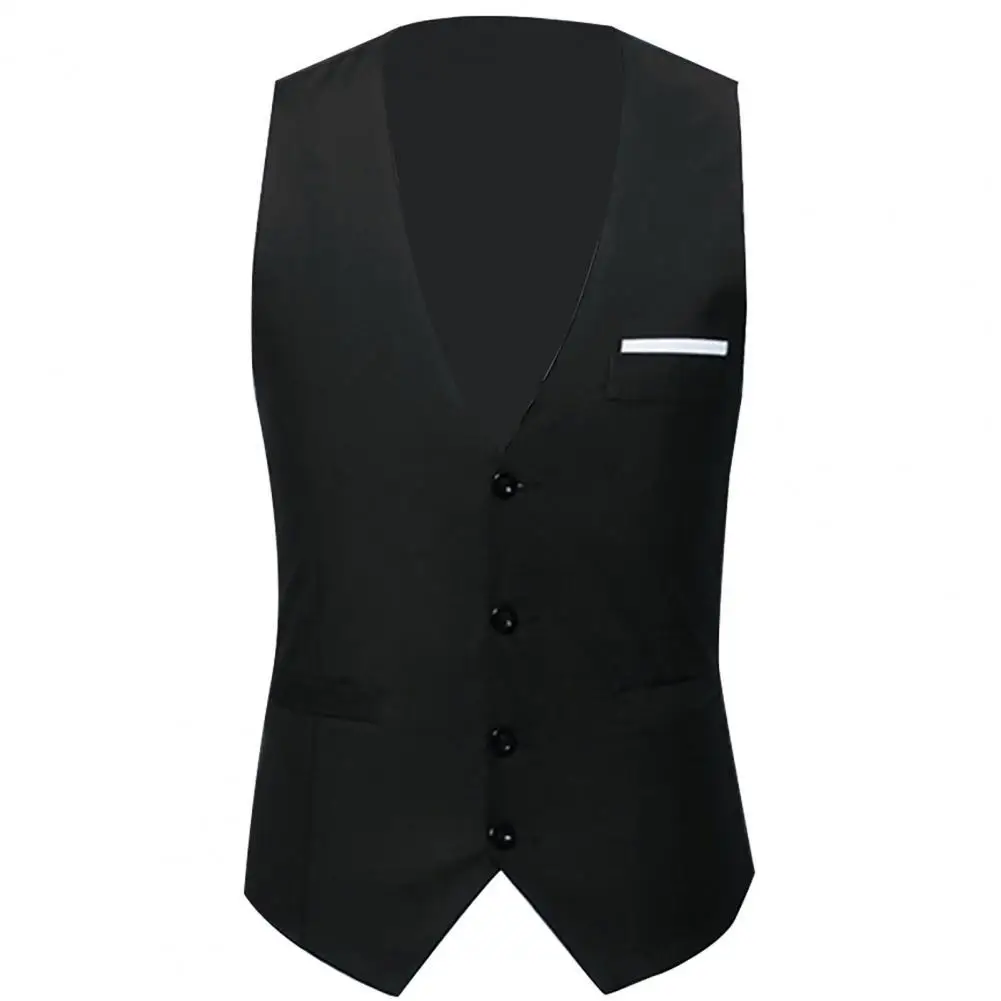 

Men's Vest Suit Single-breasted Slim-fit Polyester Male Fashion Formal Fit Vest Male for Business Waistcoat жилет мужской 조끼